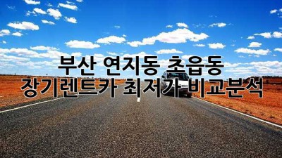 부산 연지동, 초읍동 장기렌트카 최저가 비교분석!